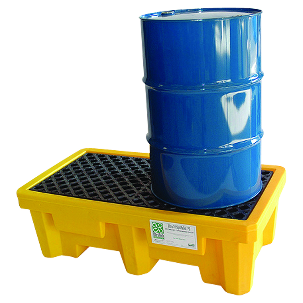 SPILL PALLET P2-3000 (2-DRUM) -YELLOW WITH DRAIN