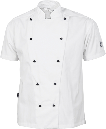 TRADITIONAL CHEF JKT S/S - WHITE 2XL -UNISEX - SLEEVE PEN POCKET, 10 BUTT