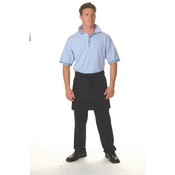 P/C SHORT APRON NO POCKET - BLK -85CM X 42CM