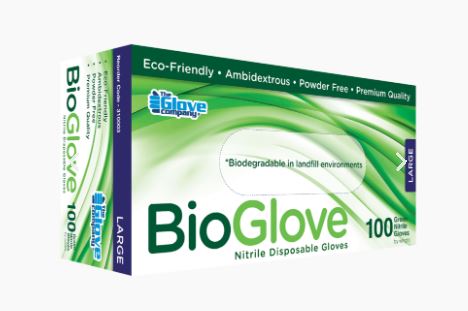 BIO GLOVE NITRILE DISPOSABLE SML -BIODEGRADABLE BOX 100 PRS