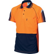 POLO HIVIS COOL BREATHER SUBLIMATED ORANGE NAVY SIZE XL