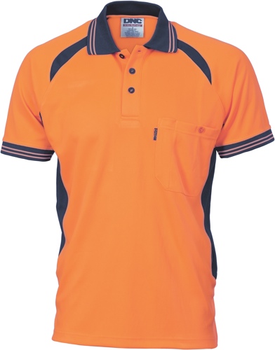 POLO MENS CONTRAST MESH O/N 2XL -175gsm MICROMESH