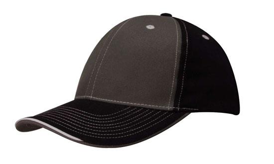 CAP BRUSHED COTTON TWO TONE CHARCOAL/BLACK