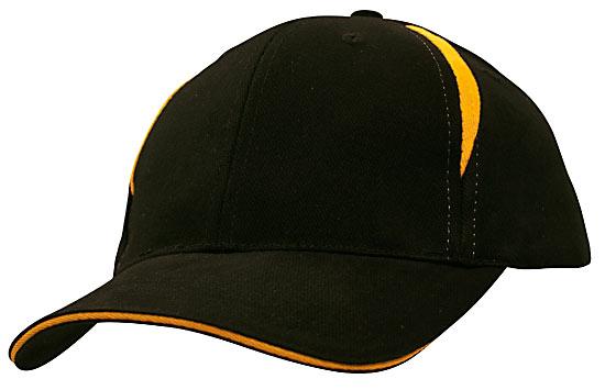 HAT BRSHED HEAVY COTTON BLACK GOLD 