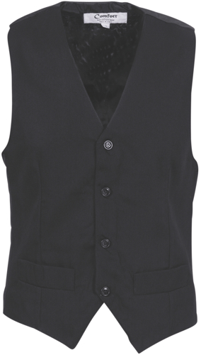 MENS BLACK VEST -BLACK 2XL -FULLY LINED FRONT, 2 SIDE-POCKETS