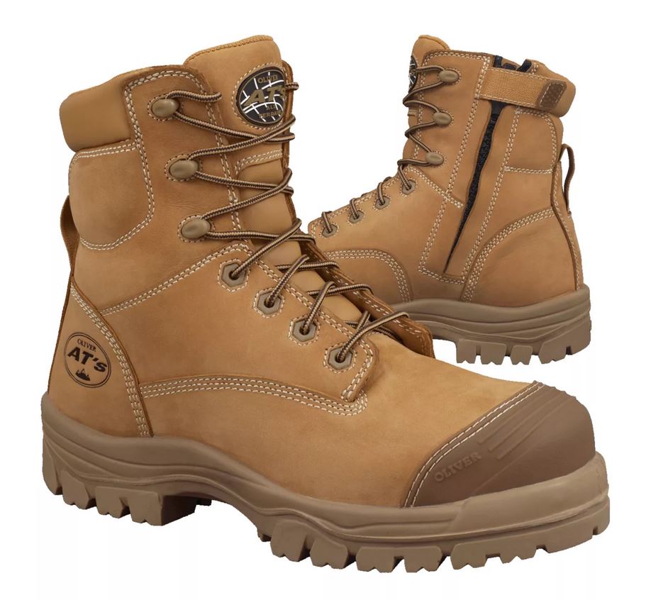 SAFETY BOOT ZIP SIDE WHEAT S10 AT45 COMPOSITE TOE & BUMP CAP(EH)