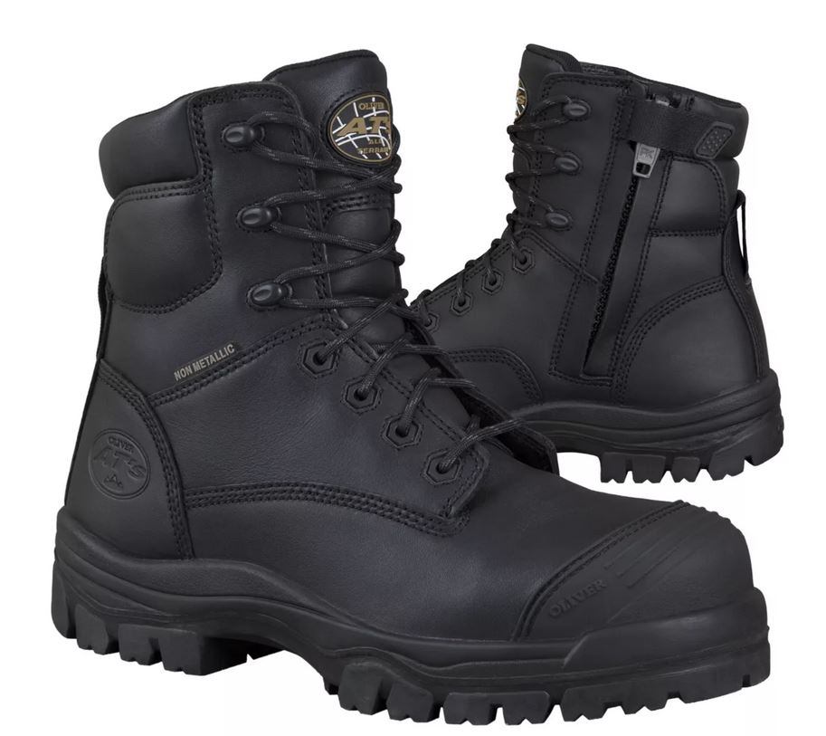 SAFETY BOOT ZIP SIDE BLACK SIZE 10 AT45 COMPOSITE TOE & BUMP CAP