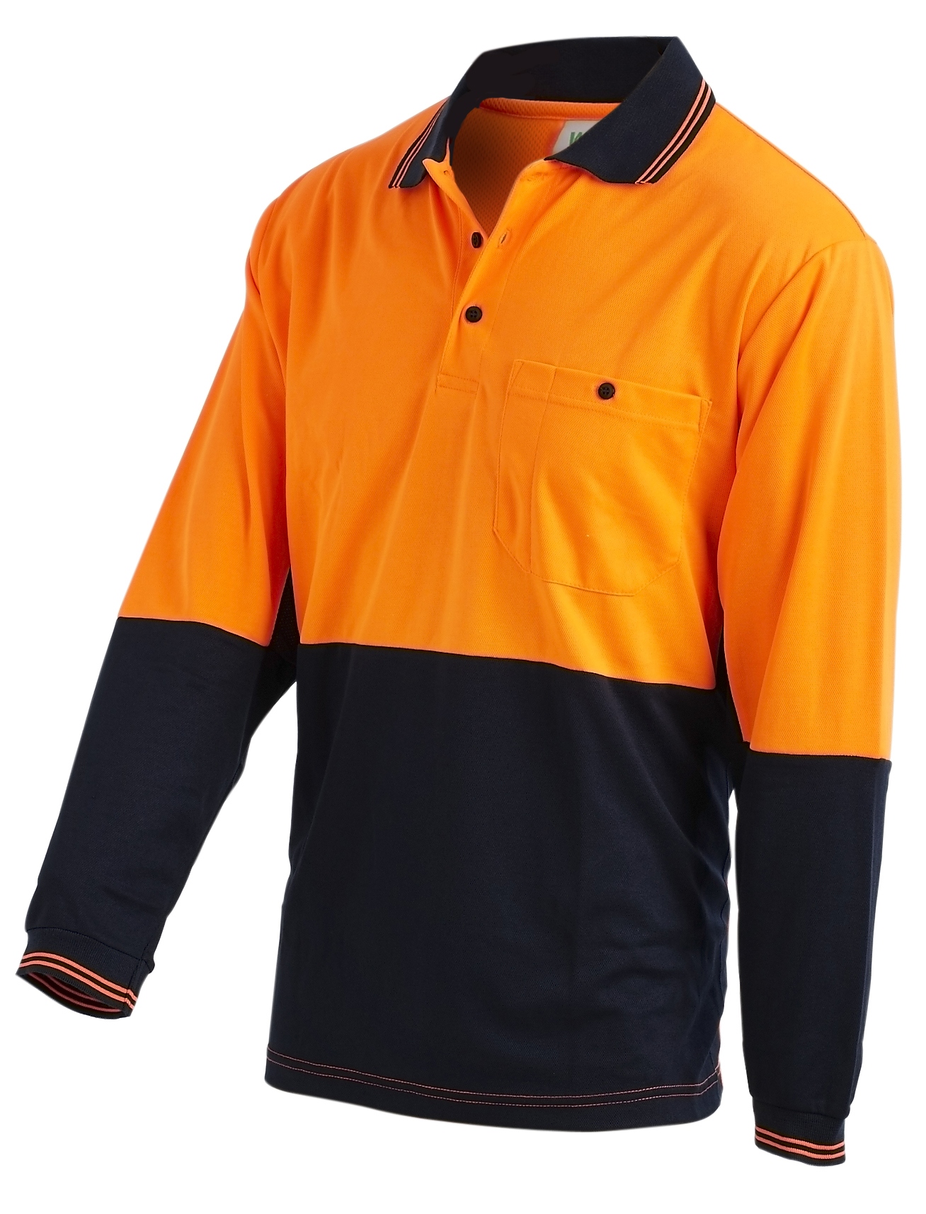 POLO LIGHT WEIGHT O/N L/S SIZE 2XL U/A VENTED 180G COTTON BACK