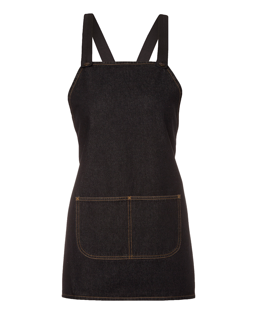 X-BACK DENIM APRON - BLACK -WITHOUT STRAP 65CM x 71CM