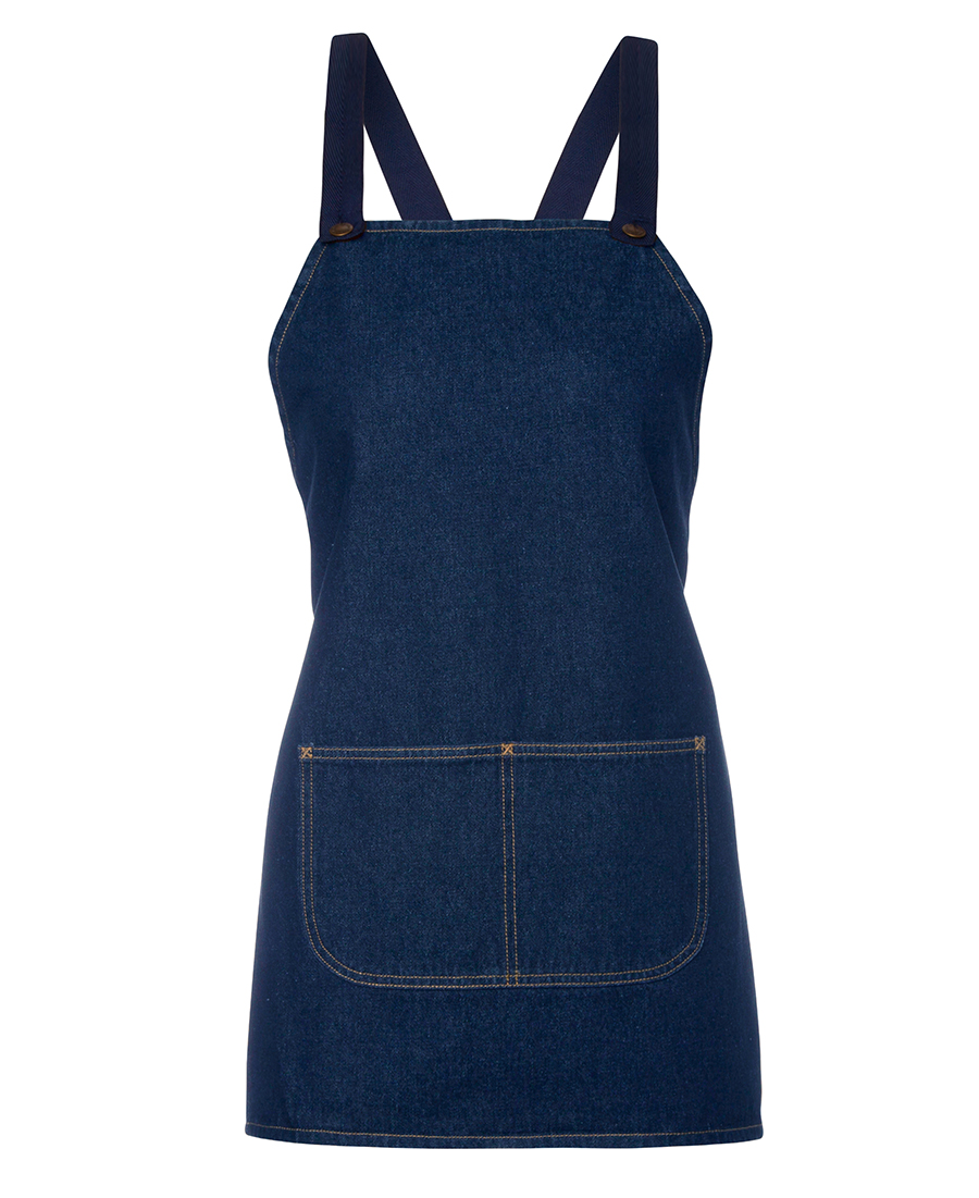 X-BACK DENIM APRON - NAVY -WITHOUT STRAP 65CM x 71CM