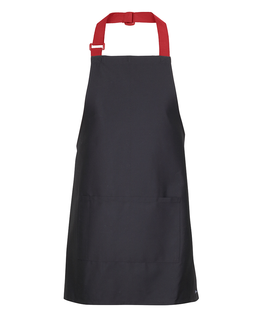 APRON BLK/RED 65CM x 71CM -COLOUR ADJUSTABLE NECK STRAPS