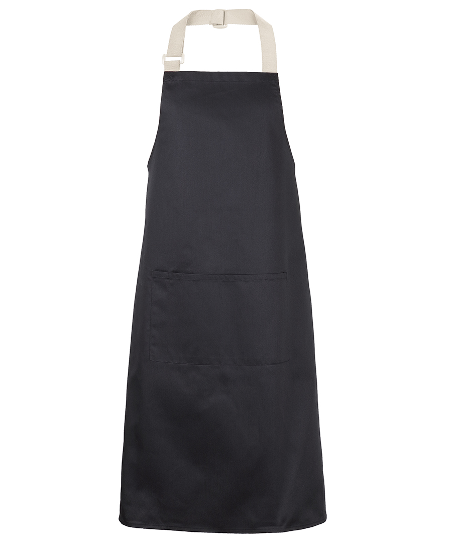 APRON BLK/CREAM 86CM x 93CM -COLOUR ADJUSTABLE NECK STRAPS