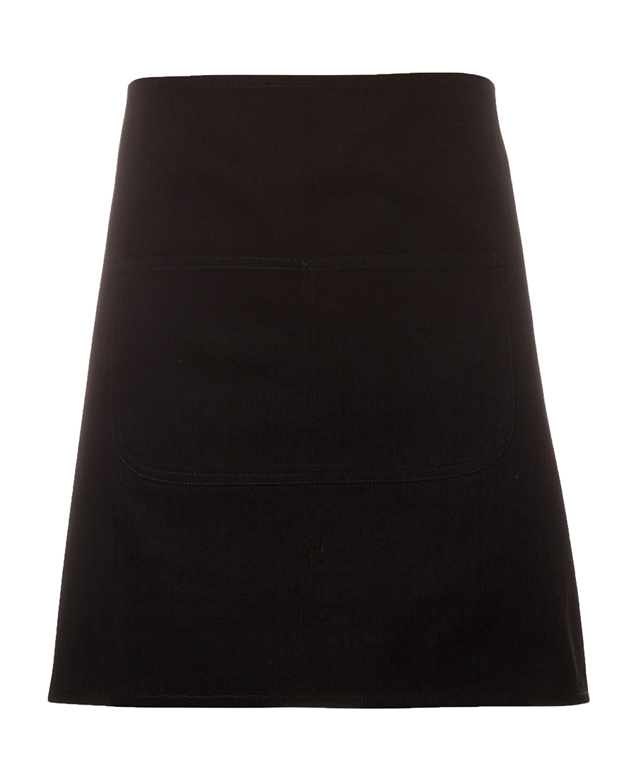 WAIST CANVAS APRON - BLACK -78CM x 50CM - POCKET 33CM x 18CM