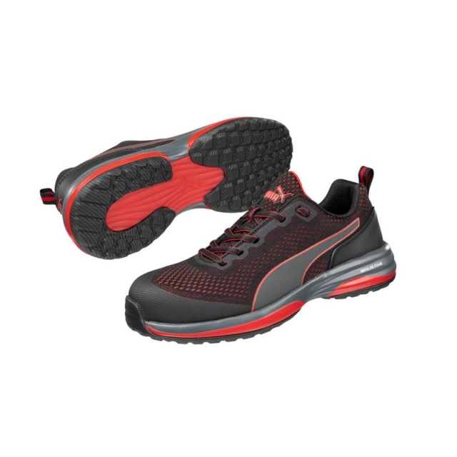 PUMA SPEED BLACK/RED SIZE 10 -FIBERGLASS TOE CAP VEGAN