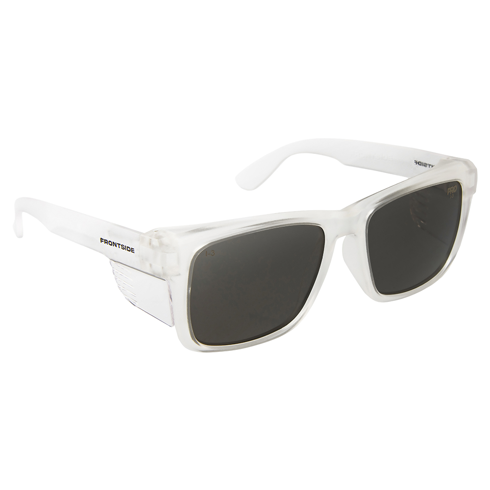 FRONTSIDE SMOKE LENS CLEAR FRAME A/S A/F LENS