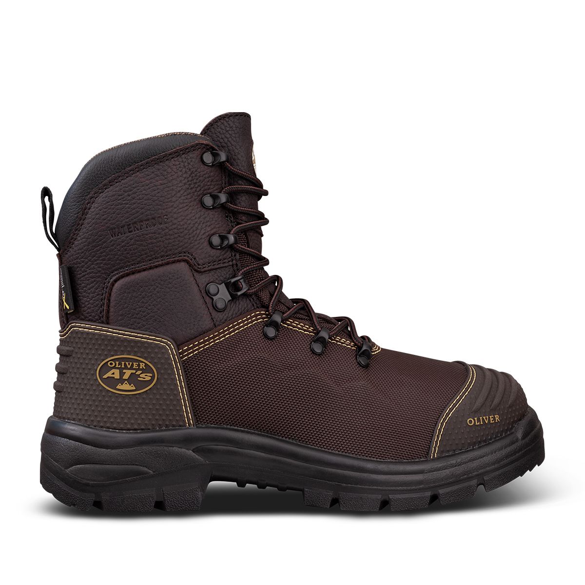 SAFETY BOOT LACE UP BROWN S10 AT65 CHEMICAL