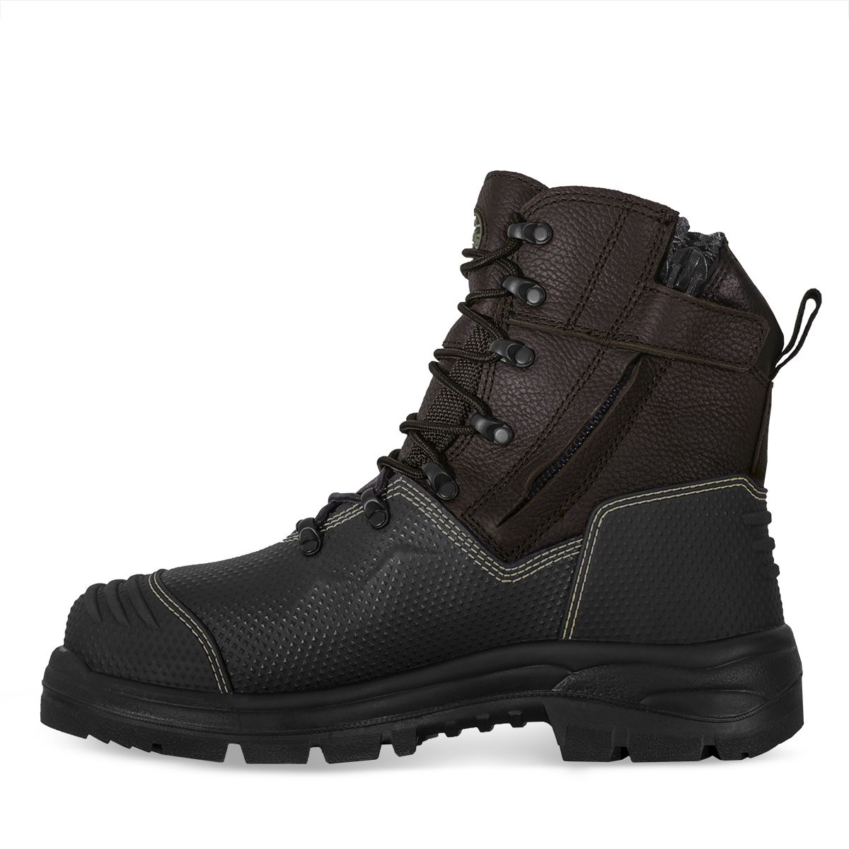 SAFETY BOOT LACE UP BROWN  ZIP AT65 CHEMICAL S10 (EH) PROTECTION