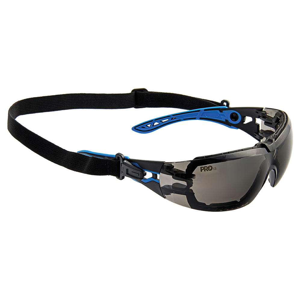 PROTEUS 5 SAFETY GLASSES SMOKE SPEC AND GASKET COMBO A/F A/S LENS