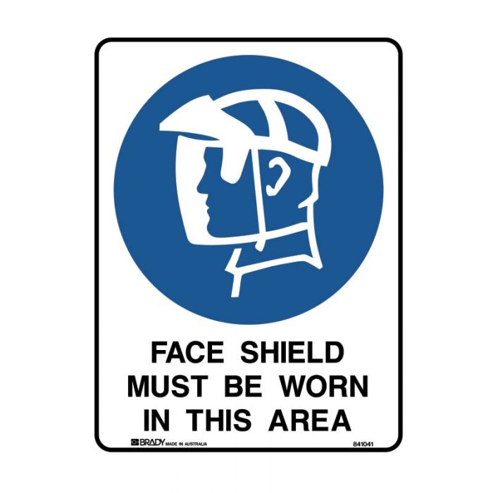 FACE SHEILD MUST BE WORN METAL 300 X450MM