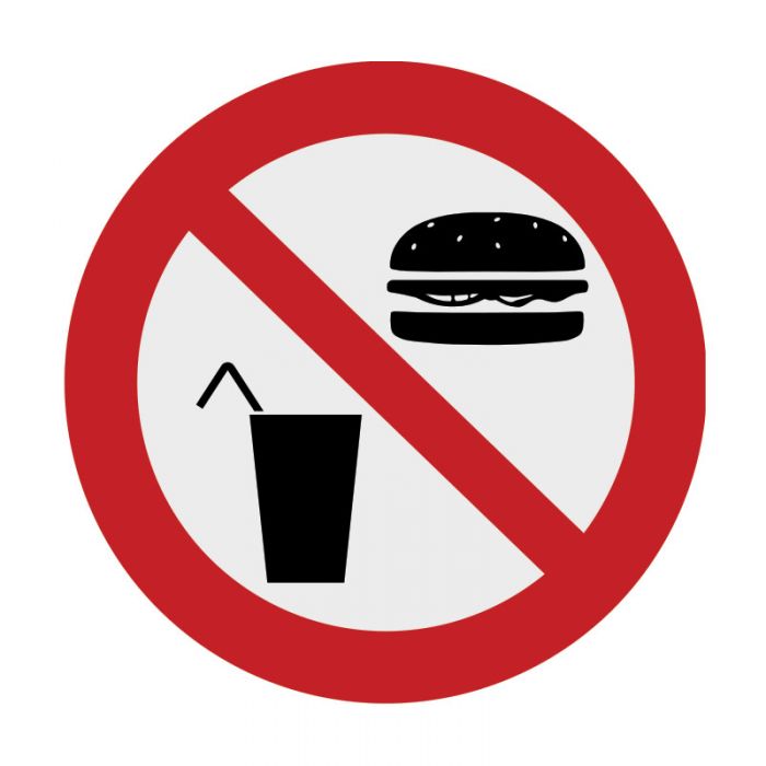 NO FOOD PROHIBITION PICTOGRAMS 200Dia