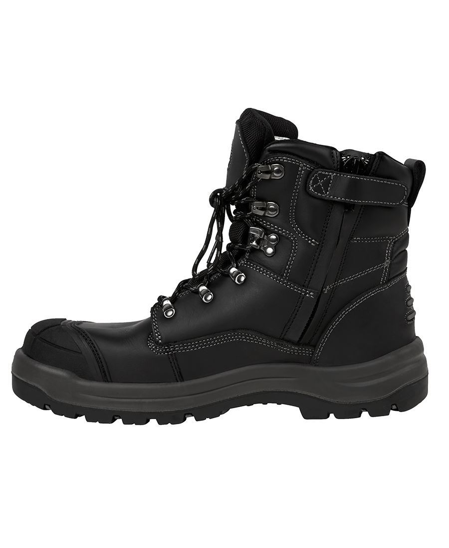 SAFETY BOOT ZIP SIDE BLACK S10.5 - JB'S HARD WORKING COMPOSITE TOE