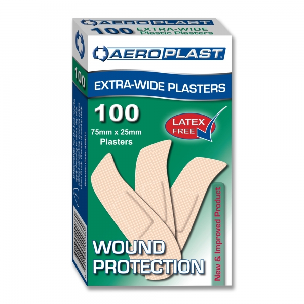 AEROPLAST PLASTIC STRIPS WIDE 100 GREEN BOX