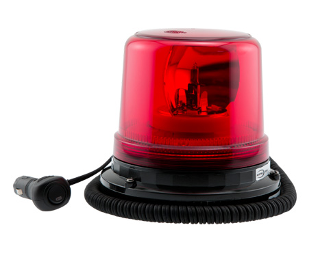 ROTATING BEACON 12V MAGNETIC BASE RED