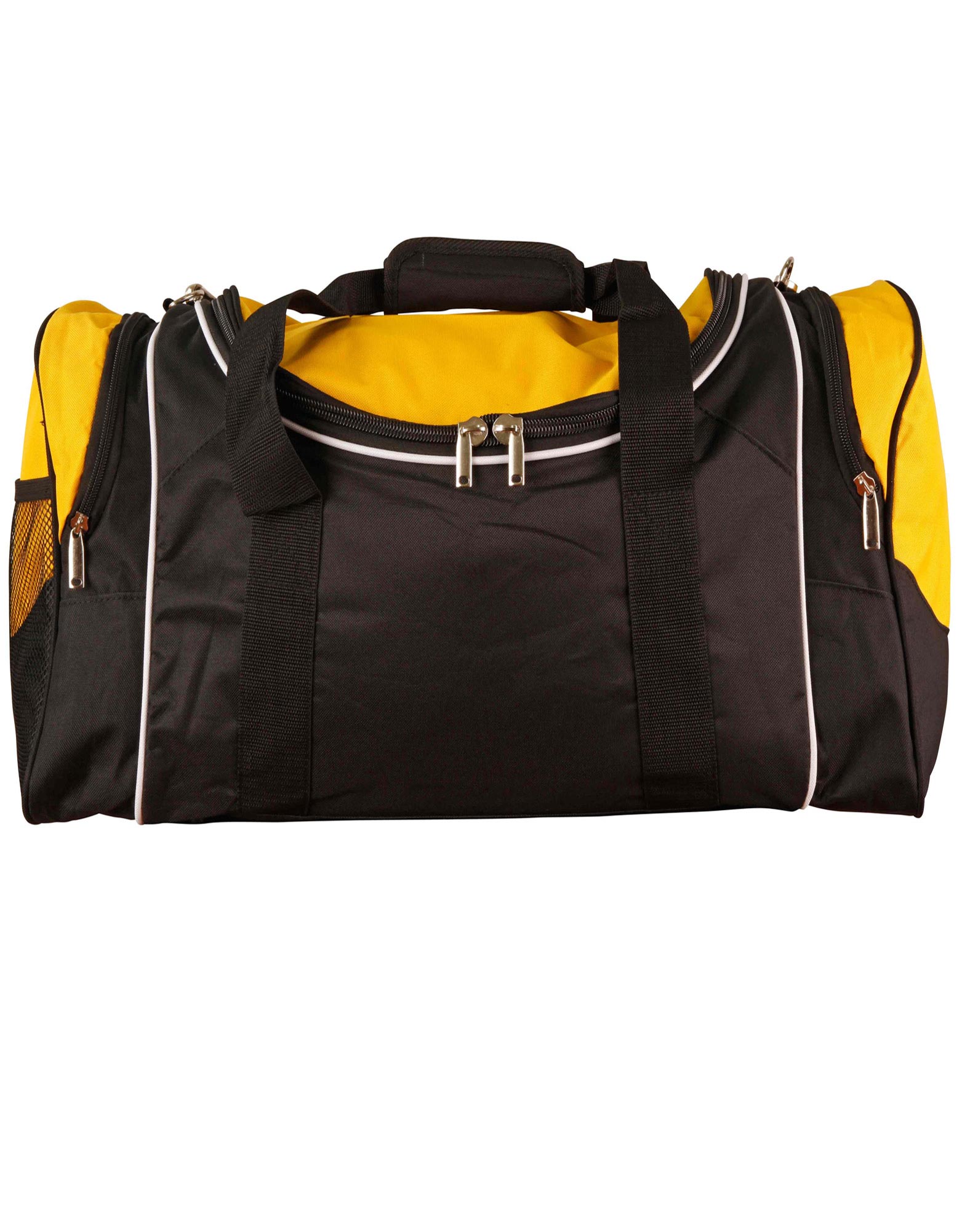 SPORTS BAG BLACK/WHITE/GOLD  650 X 320 X 270MM