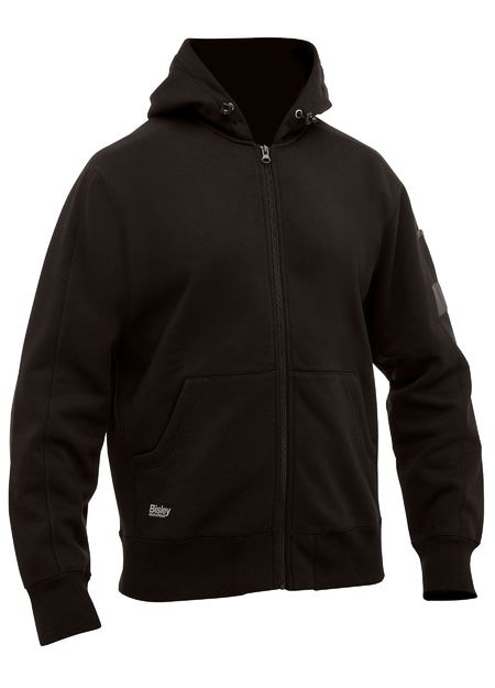 FLEECE FULL ZIP HOODIE BLACK -