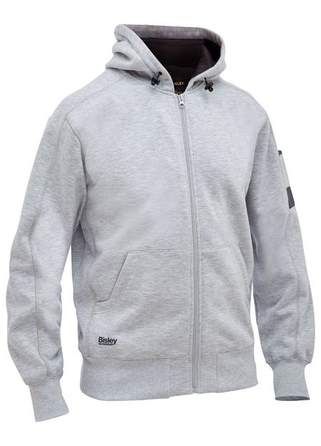 FLEECE FULL ZIP HOODIE GREY -