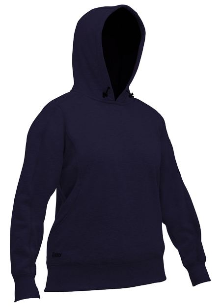 WOMEN'S WORK HOODIE NAVY 10 -POLY, COTTON, SPANDEX/RIBKNIT CUFF