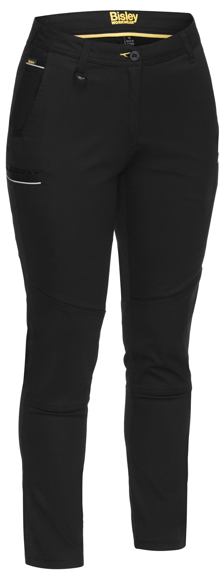 PANT LADIES STRETCH BLACK SIZE 16 -280gsm C/DRILL 3% ELASTANE