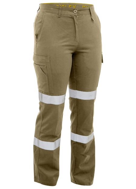 WOMEN'S PANT TAPED L/W KHAKI 10 -ULTILITY 100% COTTON