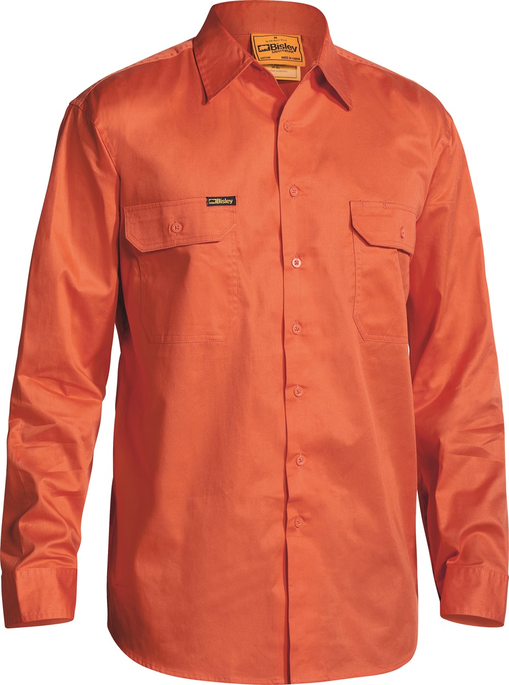 SHIRT L/S COOLWEIGHT DRILL ORANGE SIZE MEDIUM