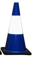 ROAD CONE 450MM BLUE REFLECTIVE 
