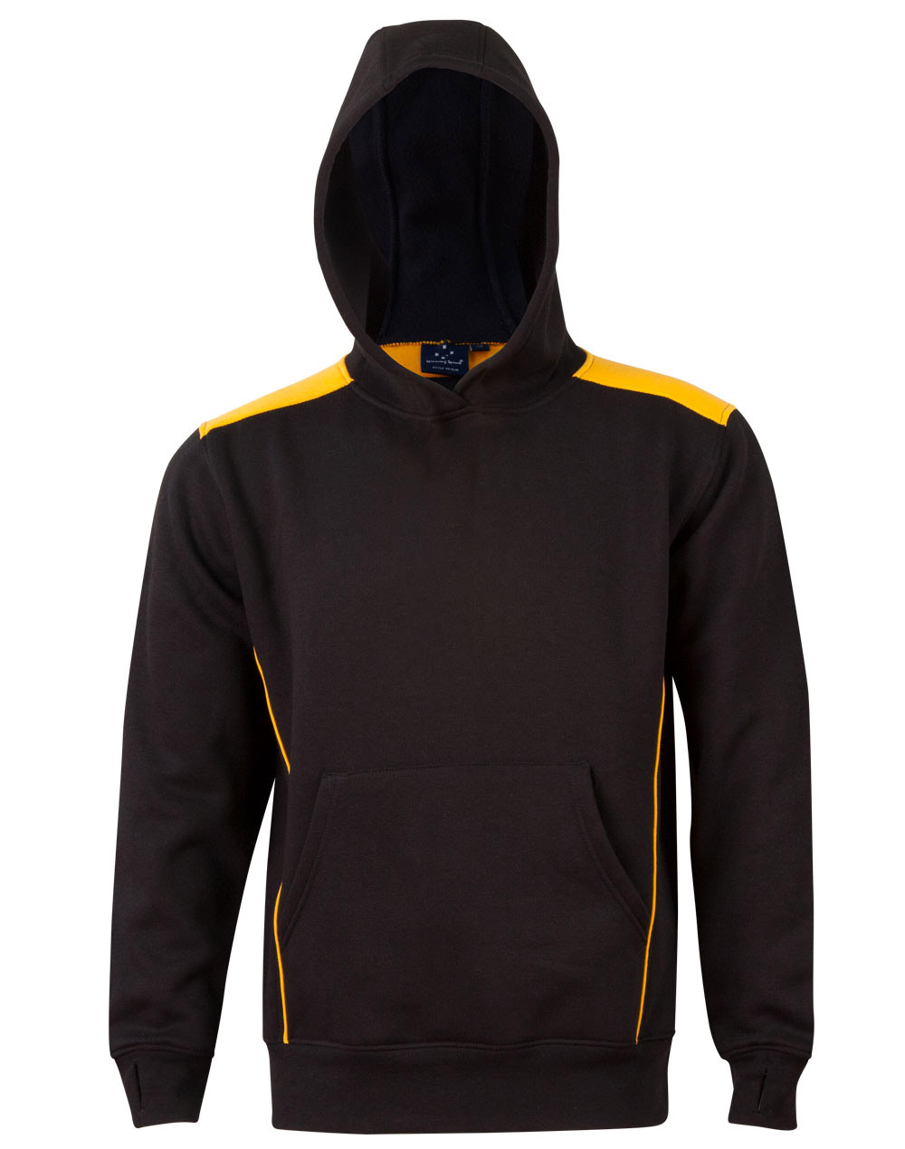 CROXTON HOODIE UNISEX 2XL - COTTON BLEND BLACK/GOLD