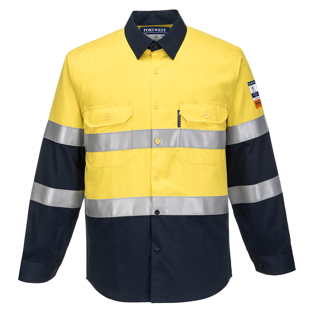 F/R SHIRT HRC2=9.7CAL YELLOW NAVY SIZES 2XL