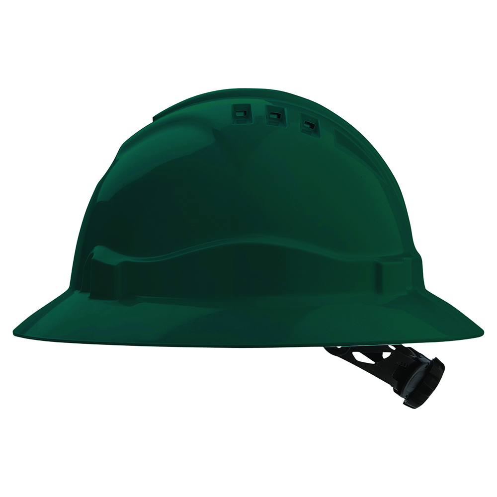 HARD HAT VENTED V6 FULL BRIM GREEN 