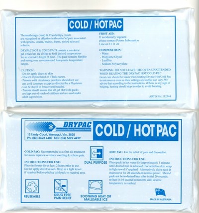 ICE PACK GEL REUSABLE HOT/COLD