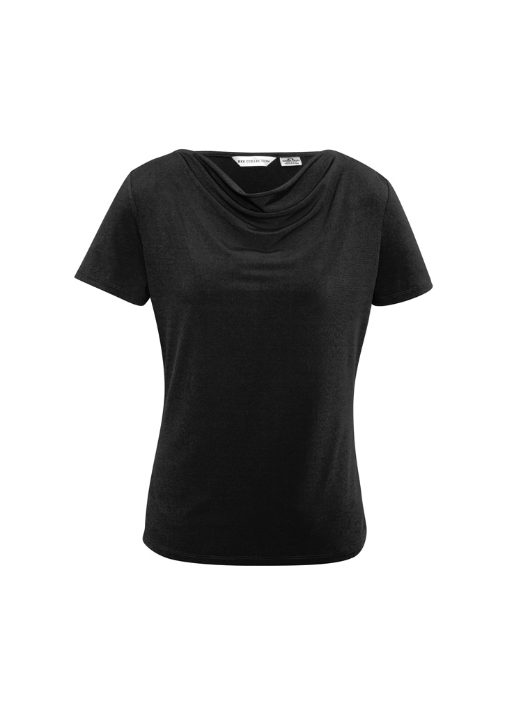 TOP LADIES AVA DRAPE KNIT BLACK S18 