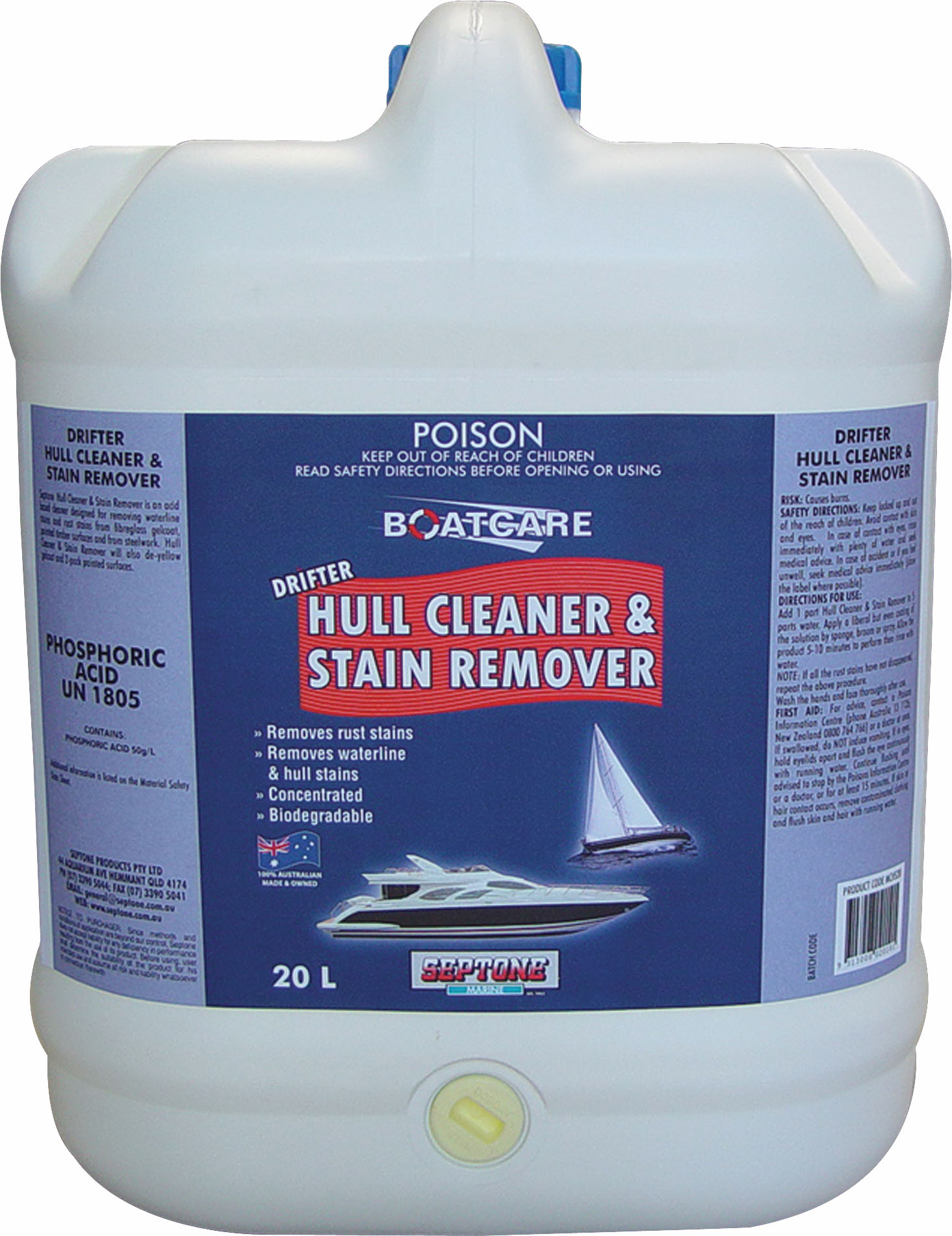 SEPTONE BOATCARE 20L HULL CLEANER&STAIN REMOVER