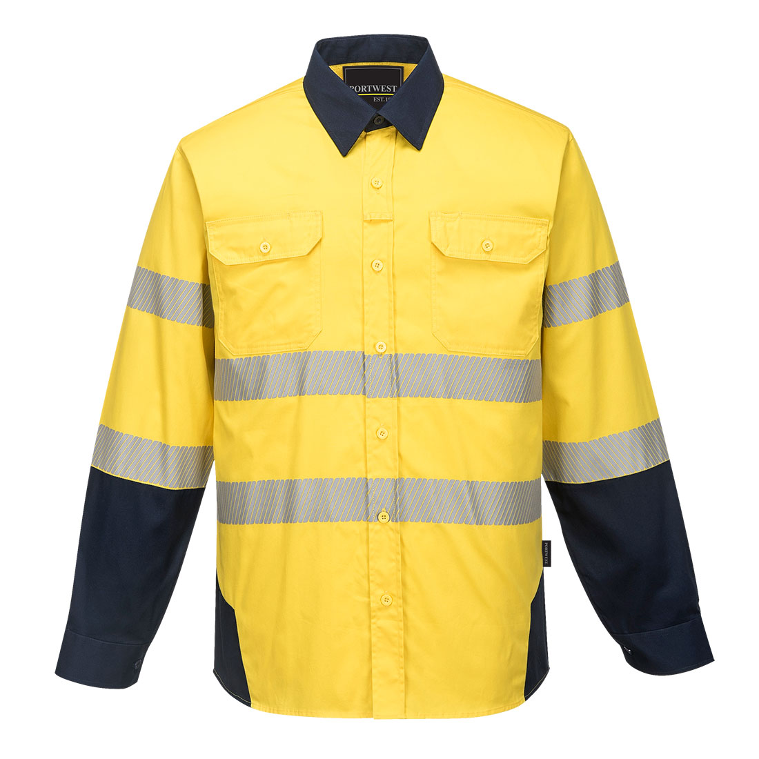 SHIRT L/W L /S SEGMENTED TAPED YELLOW NAVY SIZES 2XL