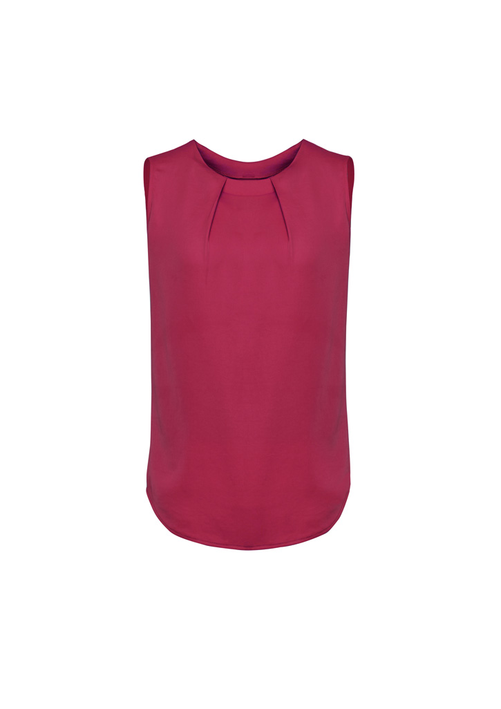 BLOUSE LADIES ESTELLE RASPBERRY S10 -CURVED HEM