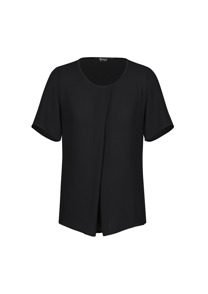 SYDNEY SS BLACK S10 -SHORT SLEEVE WITH FRONT PLEAT