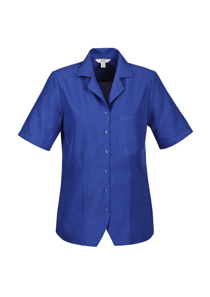 LADIES PLAIN OASIS S/SLEEVE S10 -ELECTRIC BLUE OVERBLOUSE