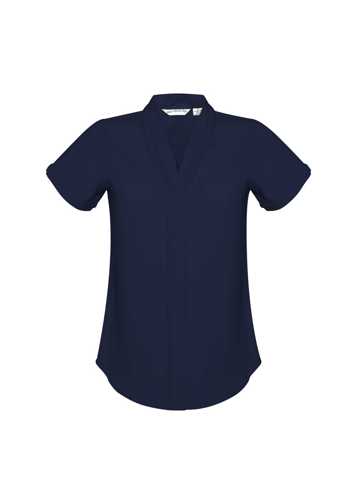 BLOUSE LADIES S/S MADISON S10 -MIDNIGHT BLUE