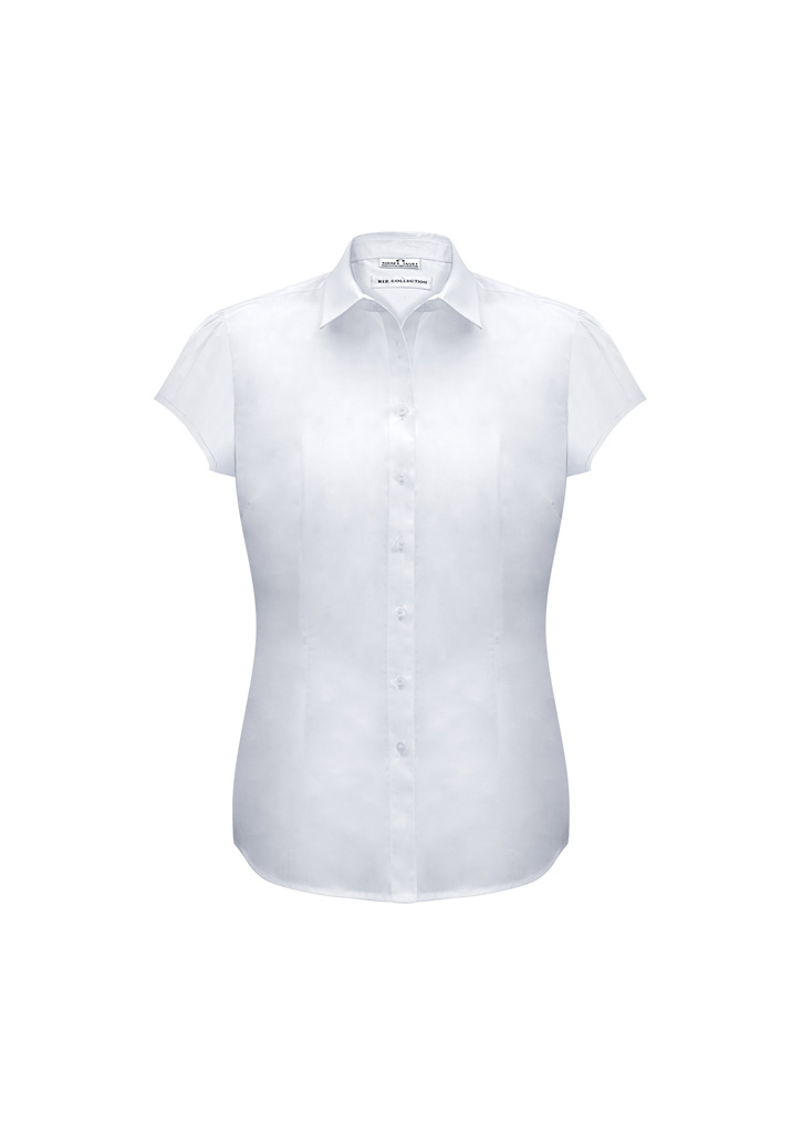 LADIES EURO S/S SHIRT WHITE S10 -35% COTTON 65% POLYESTER