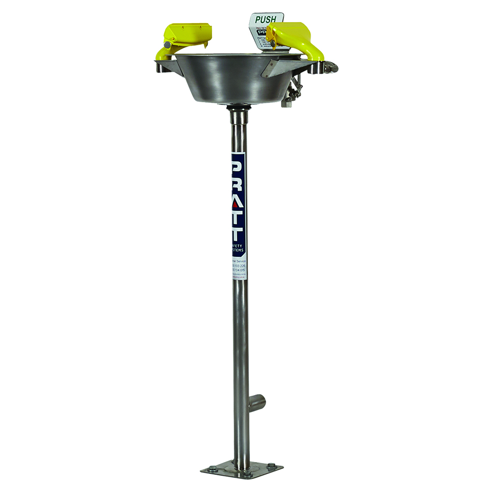 EYE/FACE WASH AEROSTREAM -FREE STANDING HAND OPERATED S/S BOW