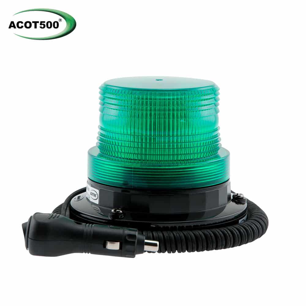 Small 6 LED Beacon Green Mag/Base -12-24V