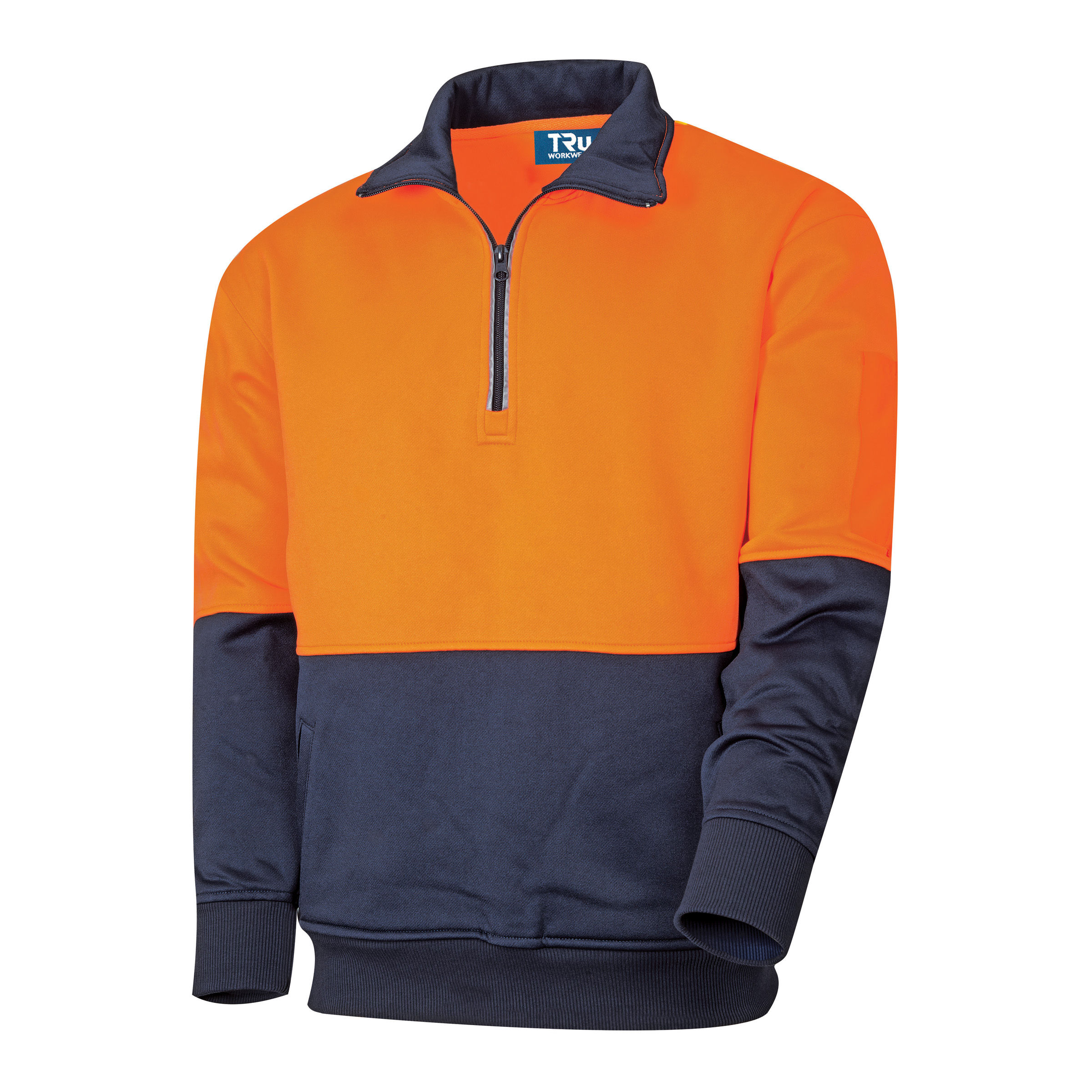 JUMPER 1/4 ZIP FLEECE ORANGE NAVY SIZE 2XL